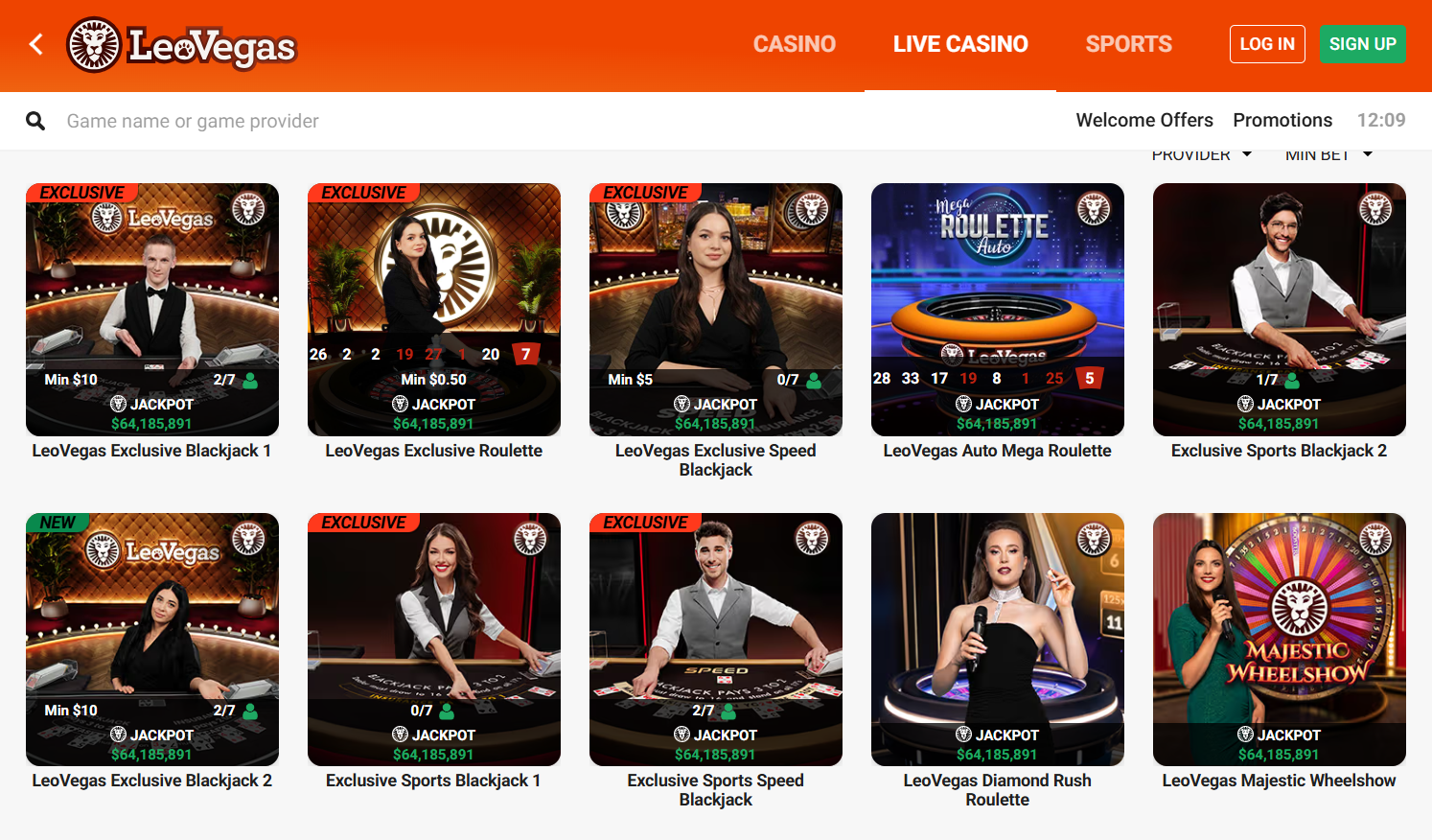 LeoVegas Games
